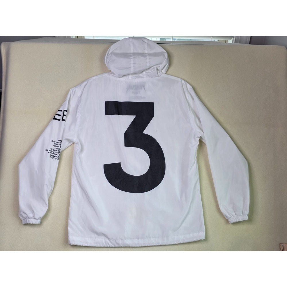 Adidas X Kanye West Yeezus Tour Wind Jacket Size M White Black Windbreaker Rare - Picture 8 of 13
